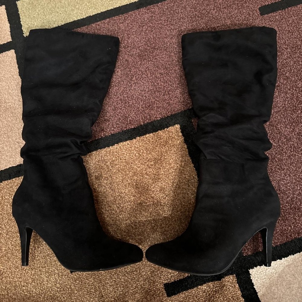 Black High Heel Calf Boots 🖤